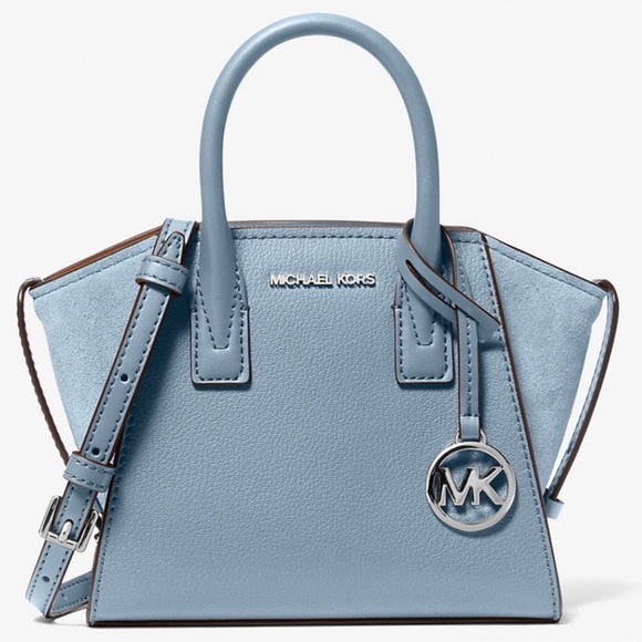 Michael Kors Avril Extra-Small Leather Satchel Bag Pale Blue - Picture 1 of 10